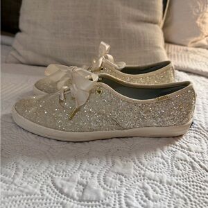 Keds Kate Spade New York Sz. 6 Champion Glitter Celebration Sneaker Cream